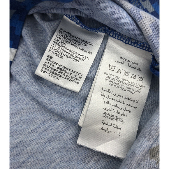 adidas Men's Trefoil Shirt Blue Gray Digital Camo Short Sleeve Medium Long Tee - Picture 8 of 11
